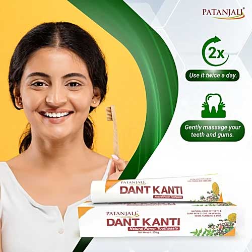 Patanjali Dant Kanti Natural Toothpaste, 200 g - Image 3
